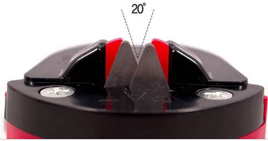 Kitchen nife Sharpener With Vacuum Suction Strong Sharpening Tool Red