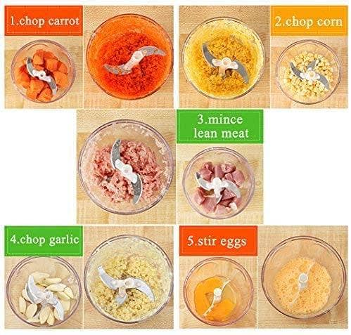 Manual Food Chopper - Powerful Hand Held Vegetable Chopper, Blender to Chop Fruits, Onion, Garlic