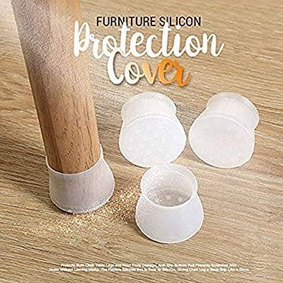Furniture Protection Covers for Table Legs: Silicone Round and Square Furniture Feet (Anti-Slip, Non-Scratch Pads)