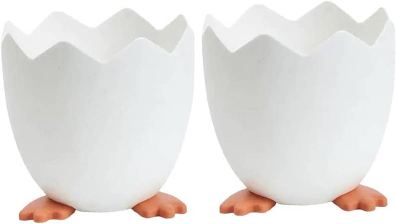 pack of 2, Egg Broken Storage Box Mini for Women Cosmetics Brush Holder Pencil Holder Desktop Office Succulent Planters Brush Box Metal Plastic Student