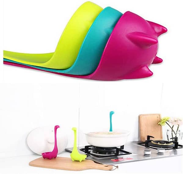 Soup Ladle,Dinosaur Cute Long Handle Soup Spoons, Standing Plastic Spoons, Generic Cartoon Dinosaur Soup Ladle Loch Ness Monster Design Utensil Spoon