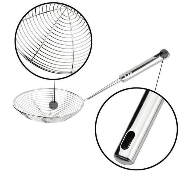 Spider Strainer, Stainless Steel Frying Spoon with Handle,for Deep Fryer, Pasta, Spaghetti, Noodles
