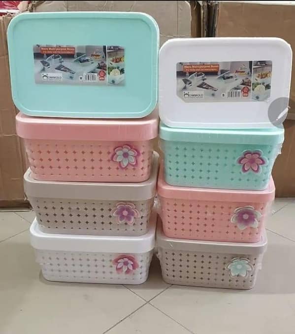 Storage basket / Fruits Basket - Gift Basket - Vanity Storage Organizer With Lid - Medium Size Small Size