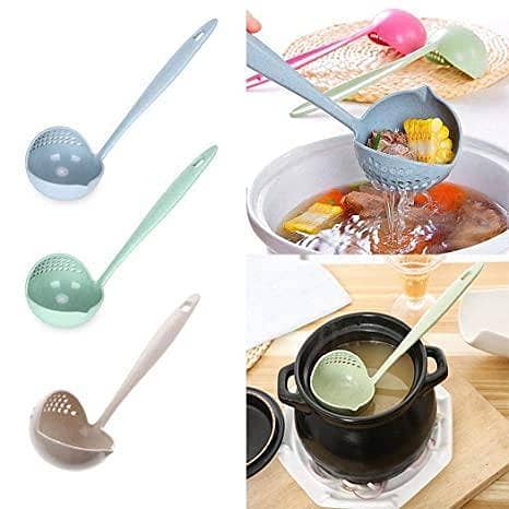 2 in 1 Soup Spoon  Long Handle  Spoons with Filter for Hot Pot Dinnerware Cooking Tools
