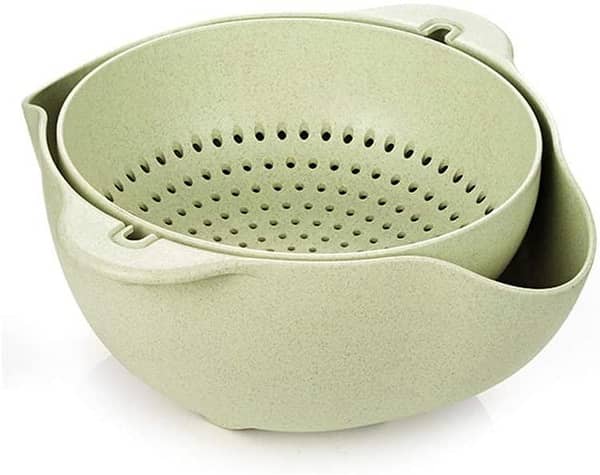 Household Dish Drain Basket Fruit Basket Double PP Plastic Living Room Dish Fruit Basket