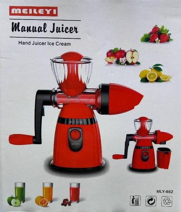 Manual Slow Juice Squeezer, Easy to Clean Handy juicer Can clean vegetables, fruits - No electricity required