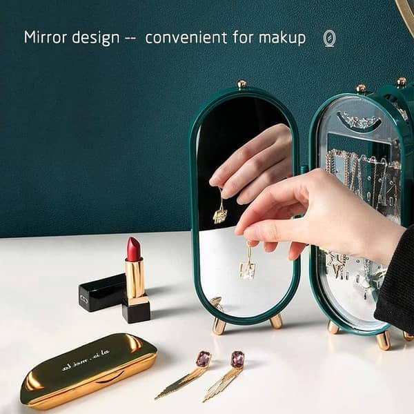 Necklace Jewelry Organizer with Folding Screen Design - Holds up to 21 Necklaces and 153 Earrings