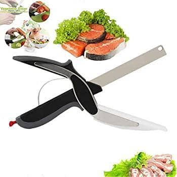 Clever Smart Cutter 2 in 1 Vegetable Cutting Board, Fruit Cutter, Knife, Scissor, Potato Cutter, Cheese, Kitchen Utensils