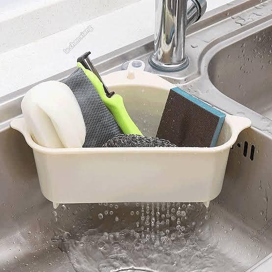 Triangular Sink Storage Holder with Suction Cup – Corner Drain Shelf for Kitchen and Bathroom