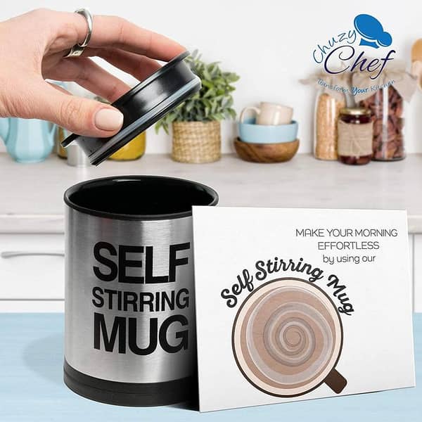 Self Stiring Mug, Silver,