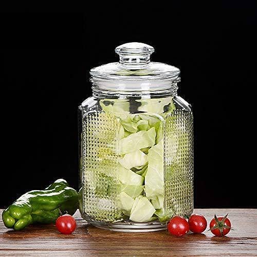 Pack of 2 Glass Jar and Container (2000 ml) with Rust Proof Air Tight Lid 2 Liter for Kitchen Storage Pickle jar Round Glass jar Sauce jam jar