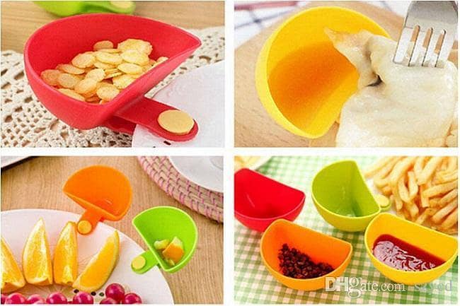 Kitchen Bowl kit Tool Small Dishes Spice Holder Bowl Dip Clip Tomato Sauce Salt Vinegar Sugar Flavor Spice
