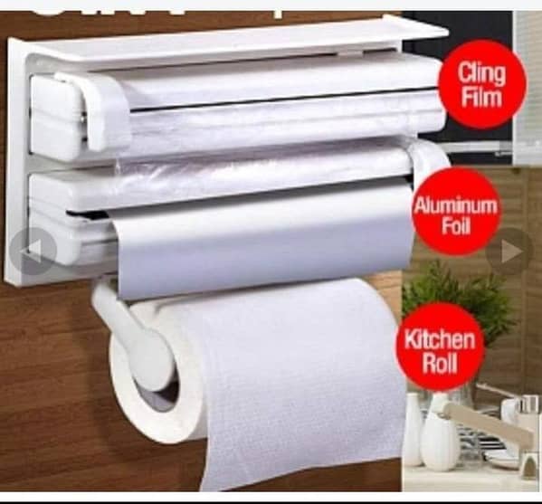 In 1 Kitchen Triple Paper Dispenser & Holder, White