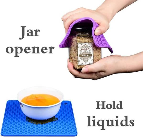 Silicone Pot Holder Trivet Mats – Heat-Resistant Multipurpose Coasters, Spoon Rest and Hot Dish Pads (Ankway, Hexagonal, 7.28 in)