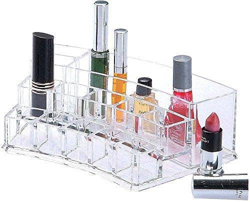Acrylic Sector Cosmetic Rack — Transparent Organizer for Lipstick, Foundations, Creams, Lotions and Brushes
