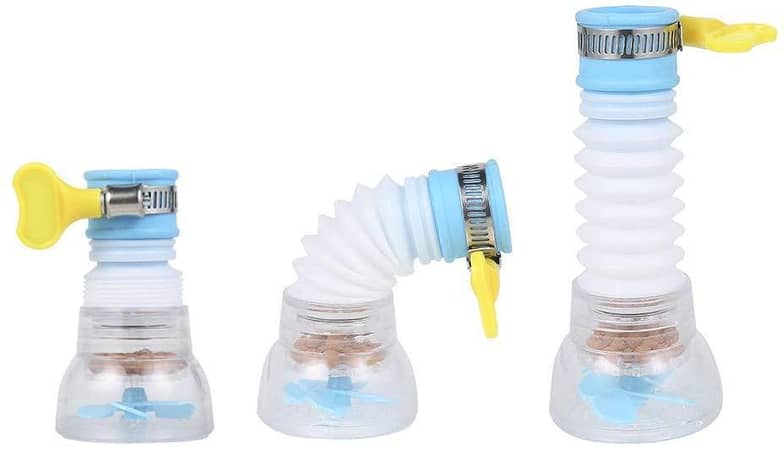 360° Rotating Faucet Booster Filter with Telescoping Nozzle, Splash-Proof Water-Saving Head for Kitchen, Bath and Shower