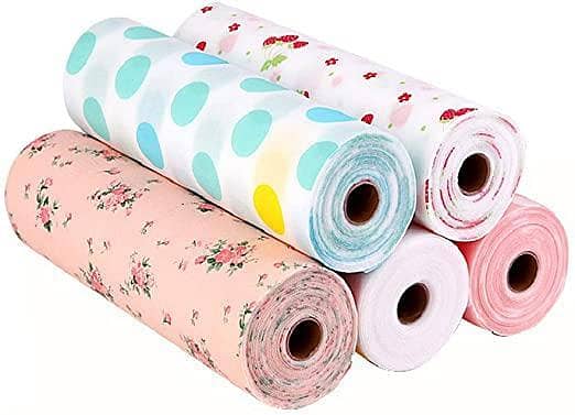 Non Adhesive Shelf Paper Drawer Liner with Lovely Dot Pattern: Non-Slip, Waterproof Kitchen Shelf Lining Paper Roll for Drawers, Tables, Cabinets and Pantries