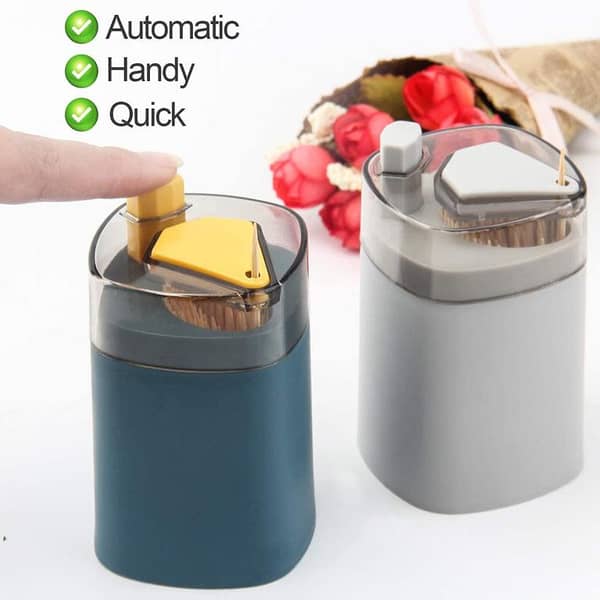 Pack of 2 Pop-Up Toothpick Dispenser Holders for Kitchen and Restaurant, Sturdy Safe Container for Thickened Toothpicks