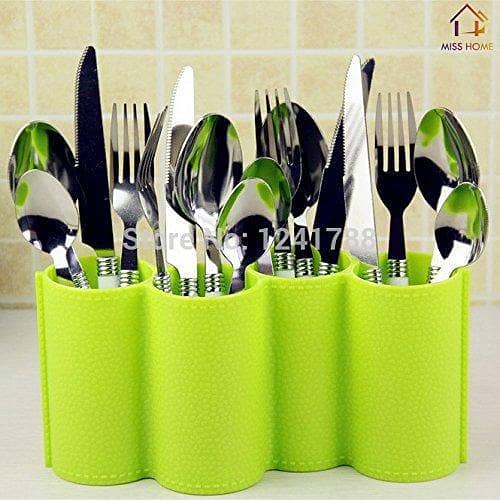 Plastic Kitchen Utensil Holder 5-Section – Tableware Organizer and Pen/Nail Brush Stand