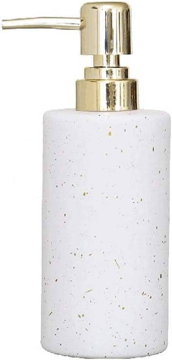 Ceramic Soap Dispenser with Stainless Steel Pump for Bathroom or Kitchen (Square/Round)