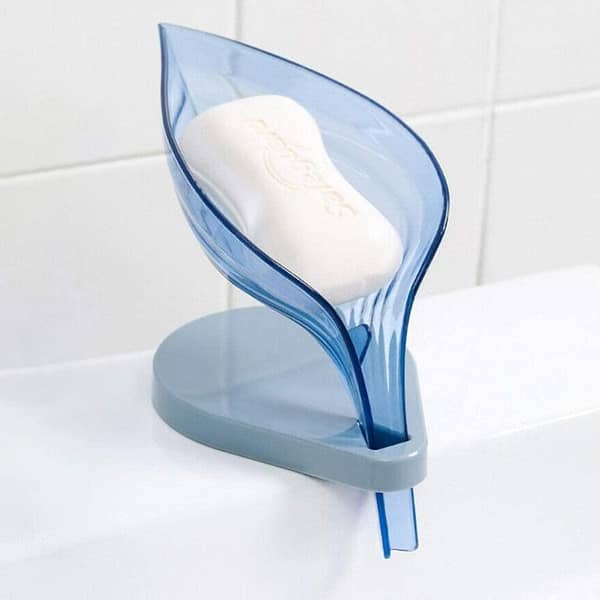 Soap Dish Holder Leaf Shape with Self-Drainage and Suction Cups for Shower, Bathroom, Kitchen