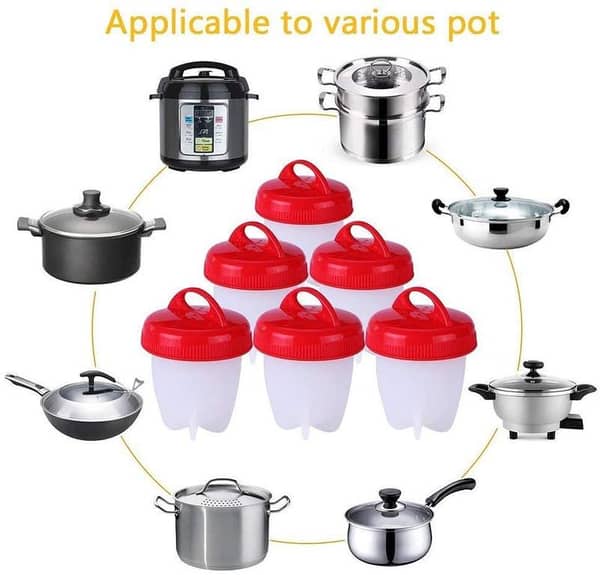 Boiled Egg Cooker – Healthier, Easy Egg Maker in Silicone (6-Piece Set)