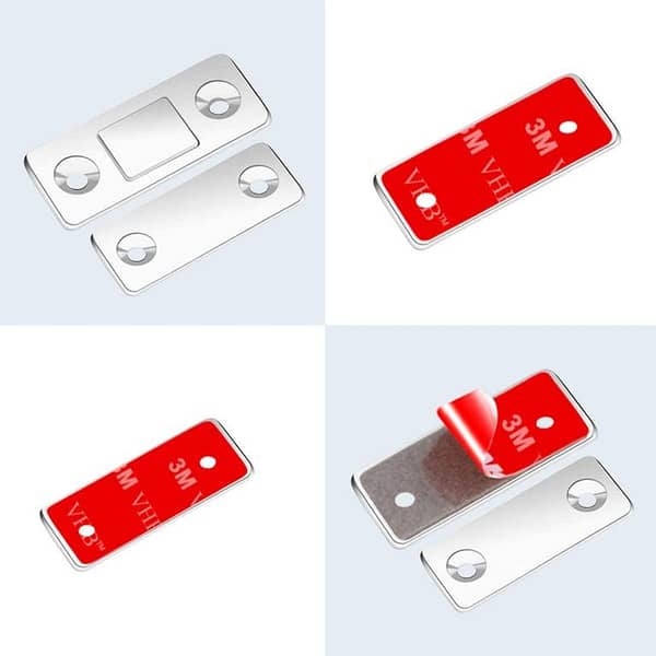 Magnetic Door Catch for Cabinets: Ultra-Thin Drawer Magnets with Adhesive or Screw Mount