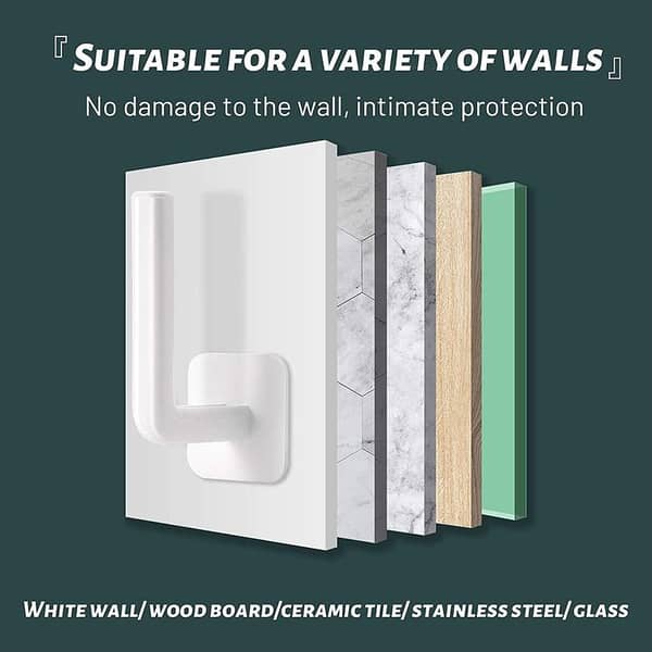 Pack of 4 Adhesive Multipurpose Wall Hooks for Kitchen, Bathroom, Bedroom and More