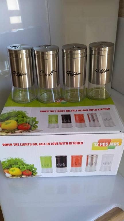 Namak Dani Spice Jar - Stainless Steel Exterior with Glass Interior (Unique Design)