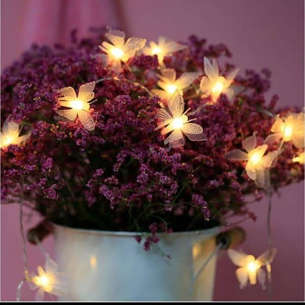 Butterfly Fairy Lights 20 LEDs, 3m Cable – Party, Indoor/Outdoor Decor (Butterfly Strings)