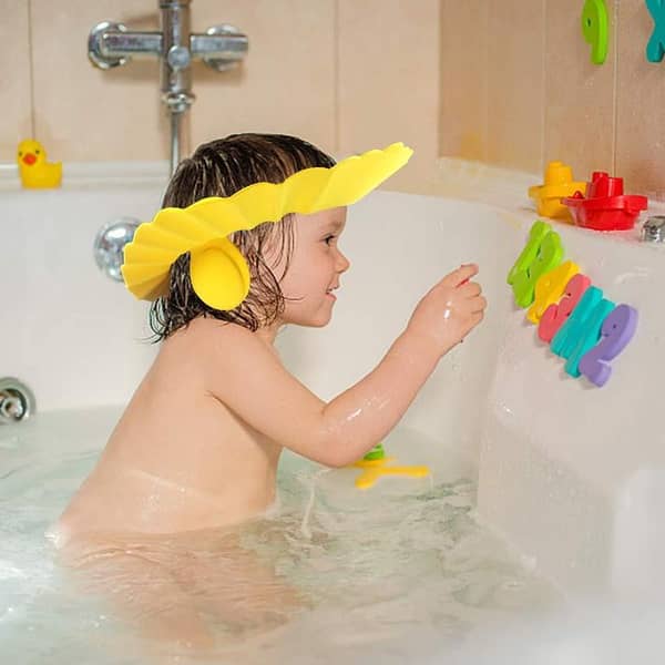 Baby Shower Cap Bathing Cap - Soft Adjustable Visor Hat for Safe Shampoo and Bath Time Protection