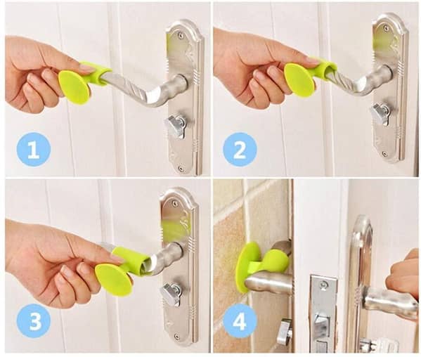 Pack of 4 Silicone Door Stopper Wall Protectors with Suction, Noise-Free Door Handles Guards