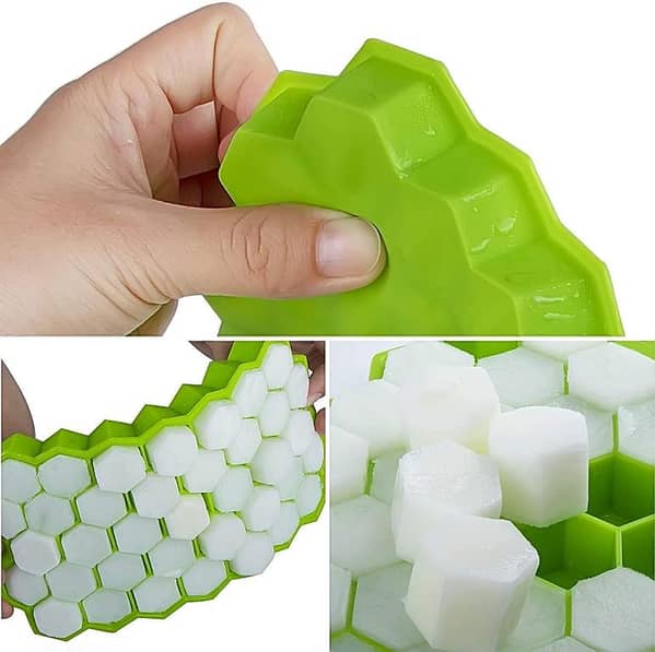 Ice Cube Trays Silicone Molds with Lids, BPA Free for Freezer, Fridge, and Drinks