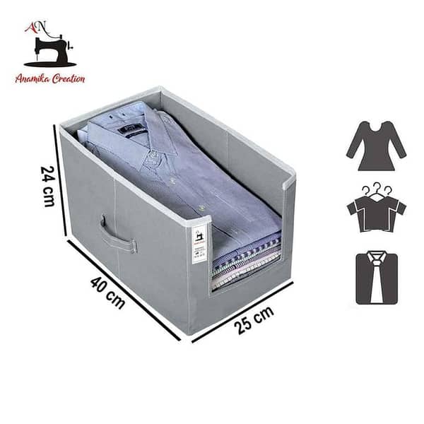 Shirt Stacker / Clothes Organizer | Solid Color Foldable Nonwoven Storage Box for Wardrobe