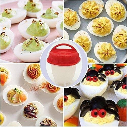 Boiled Egg Cooker – Healthy, Easy Egg Maker in Silicone (Non-Stick, BPA-Free) – 6-Pack