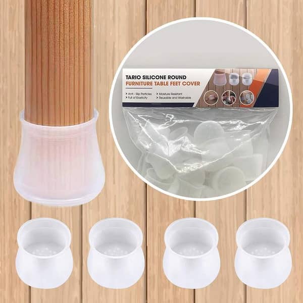 Furniture Protection Cover: Silicone Table Leg Caps for Round and Square Feet, Anti-Slip Chair Pads
