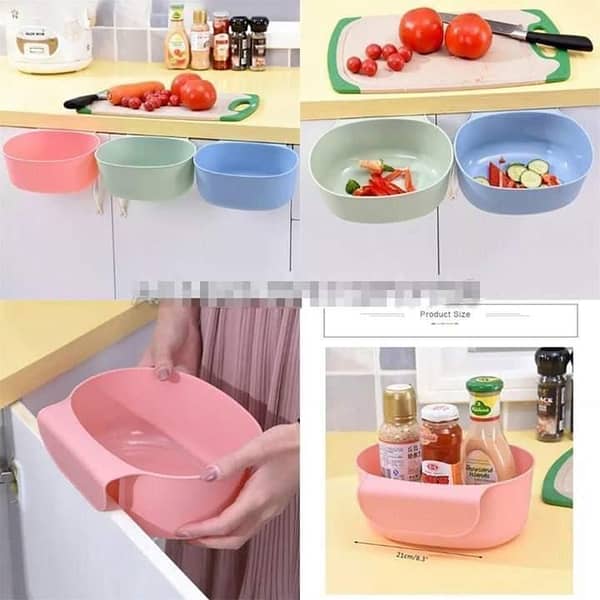 Pack of 2 Plastic Cabinet Door Hanging Trash Cans