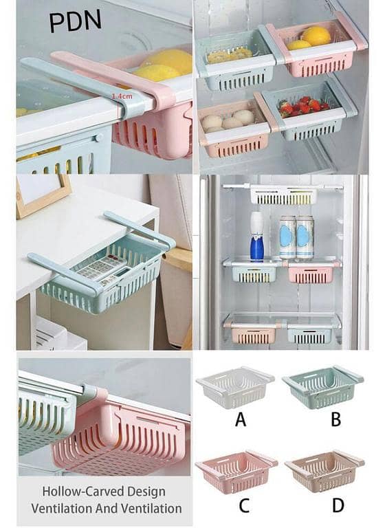 Retractable Drawer Organizer for Refrigerator — Keeps Vegetables and Fruits Tidy
