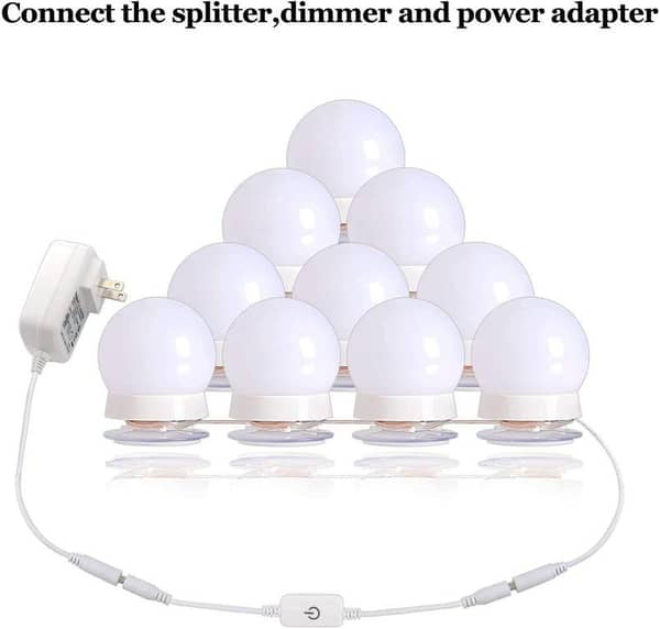Makeup Vanity Mirror Light Set with 10 LED Bulbs (Mirror Not Included)