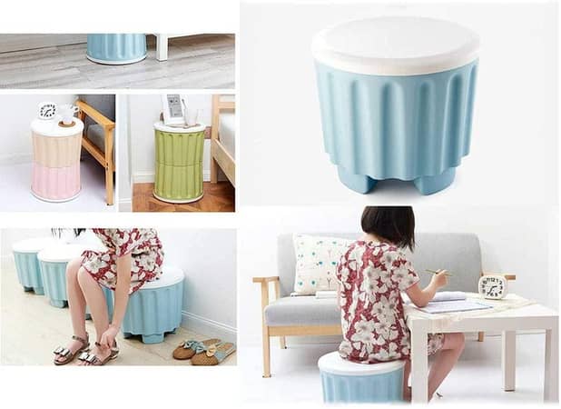 Footstools Storage Stool Round Structure Environmental PP, Stackable and Durable