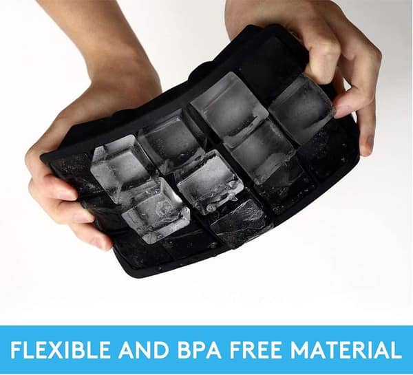 Ozera Silicone Ice Cube Tray Mold, 15-Cavity Tray for Cocktails