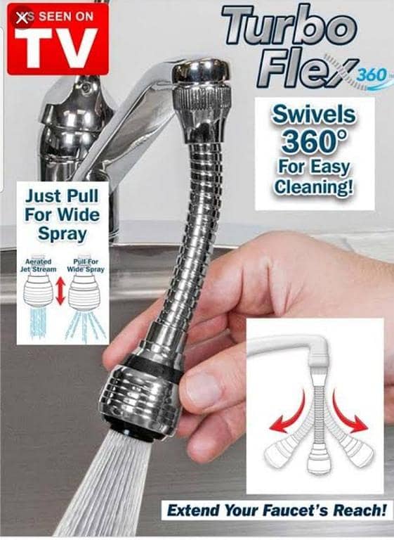 Turbo Flex 360 Flexible Faucet Sprayer Water Extender