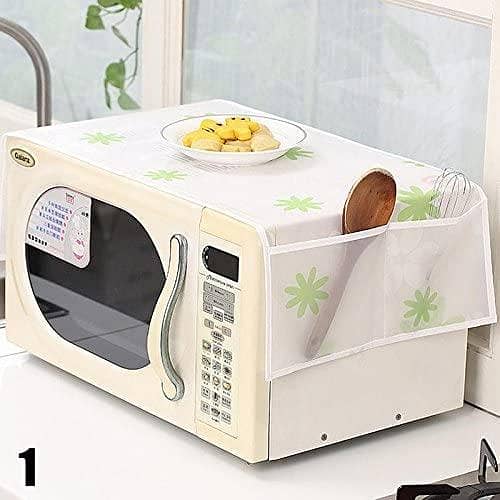 Stylish Microwave Dust Cover with Pockets for Ovens