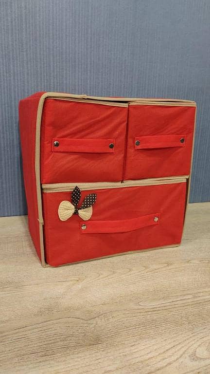 Foldable 2-Layer, 3-Drawer Storage Organizer Box for Underwear, Socks, Cosmetics, and Accessories