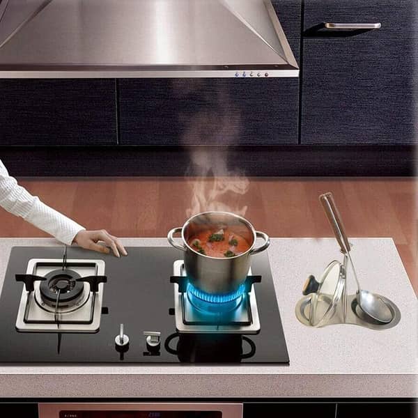 Spoon Rest and Lid Holder for Stove Top, Stainless Steel Vertical Stand for Spoons, Ladles, Lids