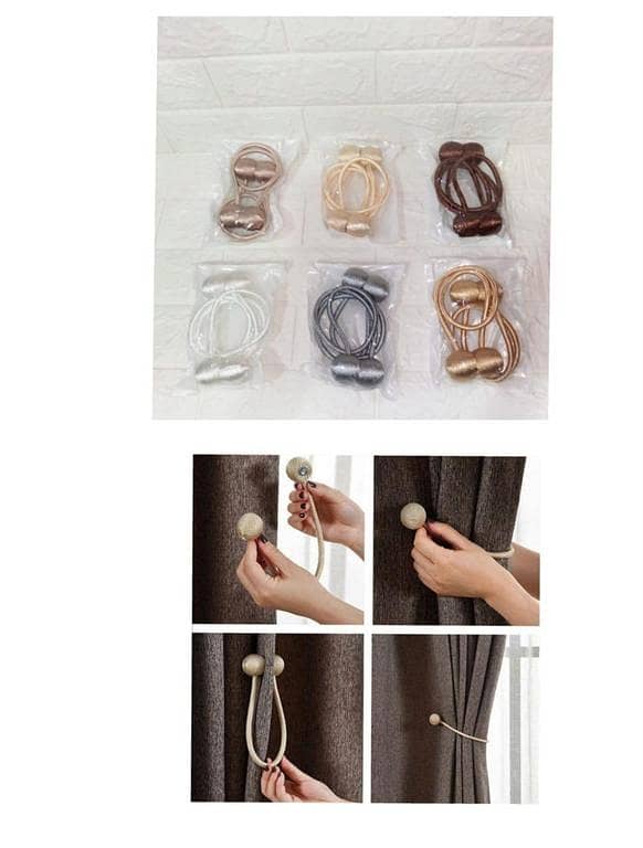 Pack of 2 Magnetic Curtain Tiebacks with Strong Magnets and Buckle, for Sheer to Blackout Draperies