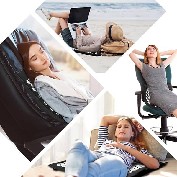 Acupressure Mat Set with Massage Pillow for Neck and Back Relief – Stress Reduction and Muscle Relaxation