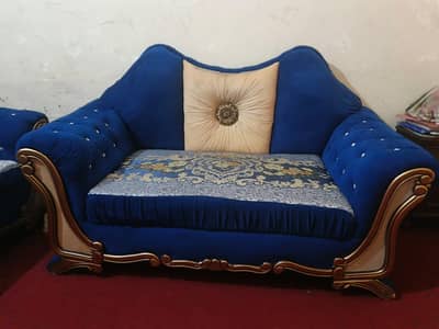 2 SeaterSofas with Table and Puffies