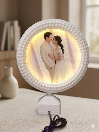 White frame with warm yellow light perfect for home decor