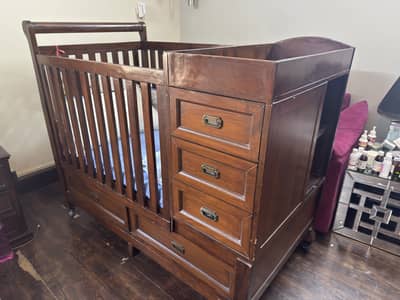  Pure Wood Wardrobe + Bed Set